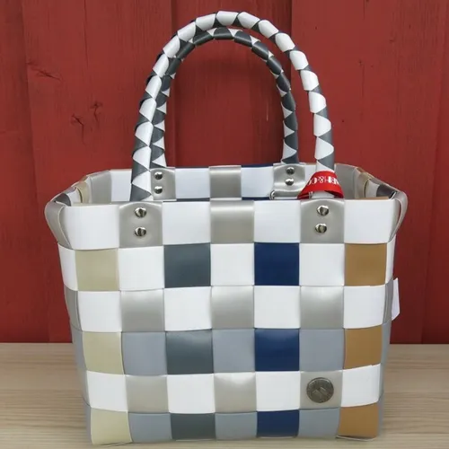 Witzgall ICE BAG 5008 72 Mini Shopper weiß grau blau Einkaufskorb Tasche Korb