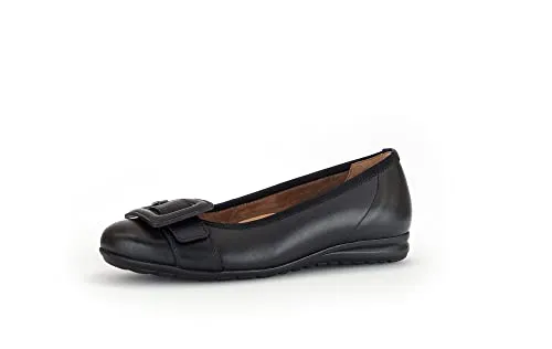Gabor Damen Klassische Ballerinas, Frauen Flats,Moderate Mehrweite (G),Slip-ons,klassisch elegant,Ballerinen,Halbschuhe,schwarz,40 EU / 6.5 UK