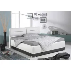 Polsterbett MAINTAL, schwarz-weiß, 172x212 cm mit verstellbarem Kopfteil