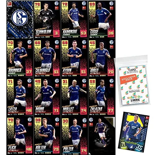 collect-it.de MY HOME OF CARDS + TOYS Exklusive Aufbewahrungshüllen im Bundle mit Topps Match Attax - 2022/23 - Mannschaftspaket - FC Schalke 04 + 1 seltene Nationalspieler Karte