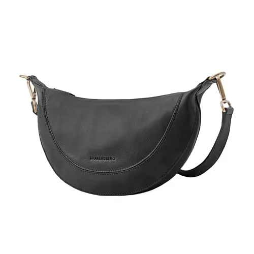 DRAKENSBERG Halbmond Tasche 'Mona' für Damen – Elegante Handtasche aus Rindsleder - Stylische Halbmondtasche 'Mona' aus hochwertigem Rindsleder, ideal für den täglichen Einsatz. Flexible Tragemöglichkeiten und praktische Innenaufteilung sorgen für eine perfekte Kombination aus Eleganz und Funktionalität.