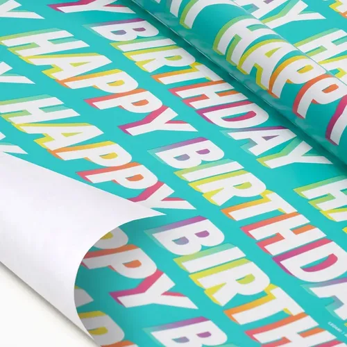 GESCHENKPAPIER ROLLE HAPPY BIRTHDAY 70 X 200 CM NEU OVP