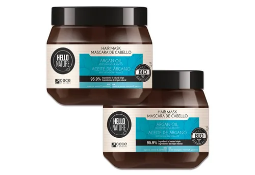 P-Beauty Cosmetic Accessories Haarmaske Haar Repair Intensivpflege Tiefenregeneration Argnöl Hello Nature, 2-tlg., Haarmaske, Haarpflege, Hello Nature, Haarkur, Arganöl