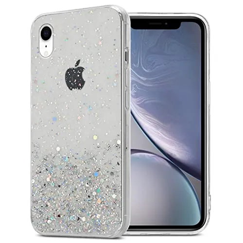 Cadorabo Hülle kompatibel mit Apple iPhone XR Rundumschutz TPU Silikon Case Mädchen Glitzer Strass Design Slim Kratzfest Weiche Gummi Bling Schutzhülle für Apple iPhone XR in Transparent