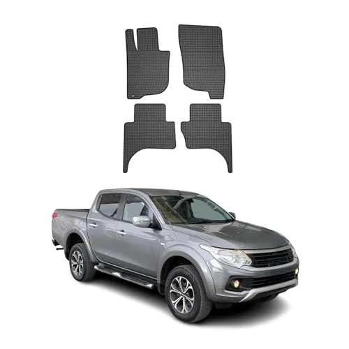 OMAC Auto-Fußmatten für Fiat Fullback Double Cab 2015-2019 – Schwarz, 4-teilig - Robuste und wasserfeste Fußmatten für Fiat Fullback Double Cab 2015-2019. Antirutsch-Oberfläche sorgt für Sicherheit. Einfache Installation und leicht zu reinigen.