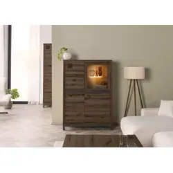 VILLANDERS Highboard aus Kernbuche 103x40x148 tabacco braun geölt