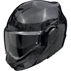 Scorpion EXO-Tech Evo Carbon Onyx Klapphelm, schwarz, L (58/59) - Modularer Motorradhelm mit ultraleichter Carbon-Verbundschale, optimaler Aufprallschutz und integrierter Sonnenblende für maximalen Komfort und Style.