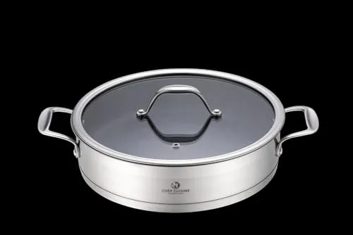 CHEF CUISINE International Servierpfanne 28 cm - Pfanne für alle Herdarten und Backofen, mit antihaftbeschichteter Oberfläche für müheloses Kochen und einfache Reinigung.
