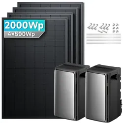 EcoFlow 2000W Balkonkraftwerk mit STREAM Ultra und AC Pro - 4 Panels (2000Wp) - Optimales Balkonkraftwerk mit 4 leistungsstarken Solarmodulen (2000Wp) und erweiterbarem Speicher für maximale Energieunabhängigkeit. Ideal für nachhaltige Stromerzeugung und einfache Handhabung.