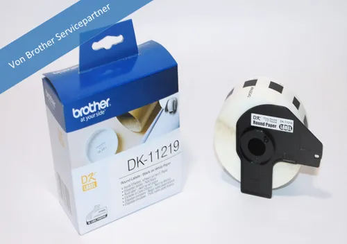 Brother PT Etiketten DK11219 - 12mm weiße runde Etiketten (1200 St.), kompatibel mit Brother P-Touch Druckern für perfekte Beschriftungen