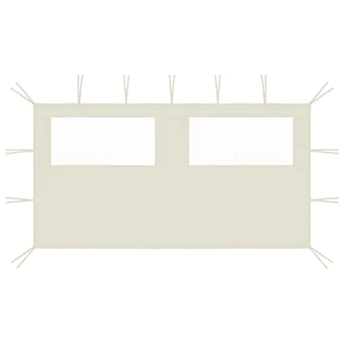 vidaXL Pavillon Seitenwand mit Fenstern 4x2m - Pavillon-Seitenwand aus robustem Stoff, ideal für Partyzelte. Mit transparenten PVC-Fenstern für Licht und Mückenschutz, einfach zu montieren und stabil.