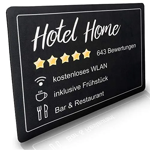 Fussmatte innen & außen 50x70cm - flach & rutschfest – Design Hotel Home - Waschbare Türmatte für saubere Schuhe & stylisch modernen Eingangsbereich