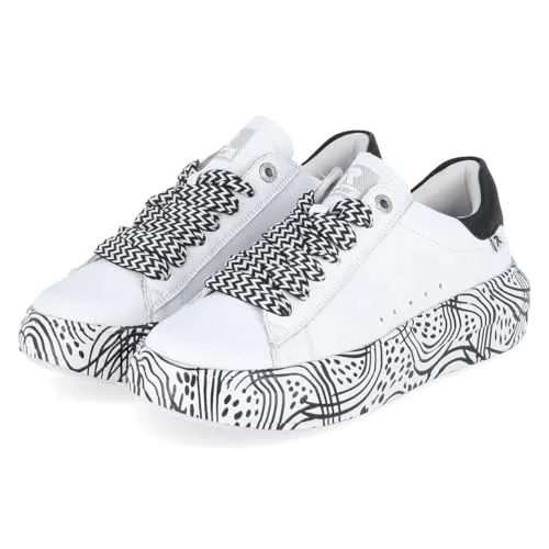 Rieker W1201-83 Damen Plateau Sneaker aus Glattleder in Weiß - Größe 41 - Hochwertige Sneaker aus echtem Leder, mit komfortablem Wechselfußbett und modernem Design. Ideal für den täglichen Gebrauch und ein entspannter Look.