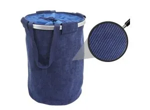 MCW Wäschesammler C34 55x39cm 65l Cord Blau - Praktischer Wäschesammler mit 65 l Volumen, stabil und faltbar. Ideal für die Wäscheorganisation und ein dekorativer Blickfang in jedem Raum. Hergestellt aus hochwertigem Material mit TÜV-zertifizierter Qualität.
