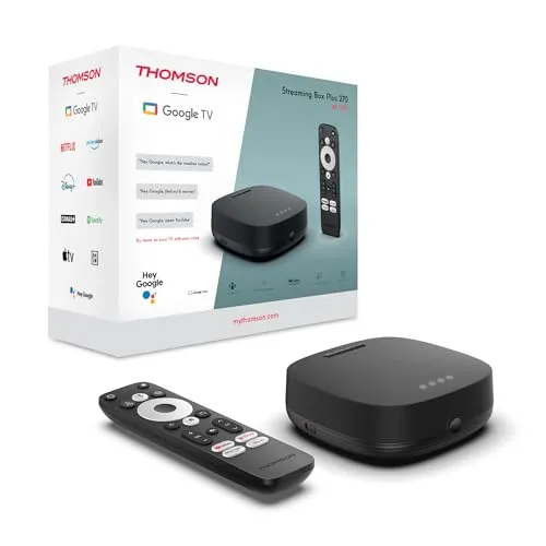 Thomson Streaming Box Plus 270 - Media-Streaming-Client mit 4K UHD und Dolby Vision, Sprachsteuerung ohne Hände für müheloses Streaming und Zugriff auf über 400.000 Filme und Serien.