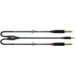 Cordial INTRO CFY 3 WPP-LONG - 3,0 m, REAN Klinke 3,5 mm stereo gold / 2 x Klinke 6,3 mm mono gold