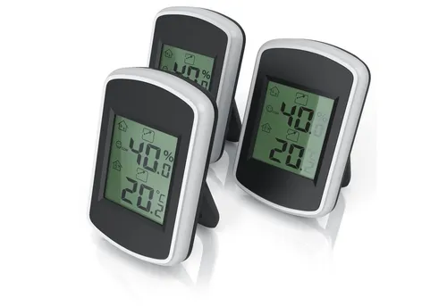 BEARWARE Raumthermometer 3x Digitales Thermo-Hygrometer, Indikator für Gewächshaus, Wohnzimmer, 3-tlg., Hygrometer Thermometer, Temperatur und Luftfeuchtigkeit Messgerät