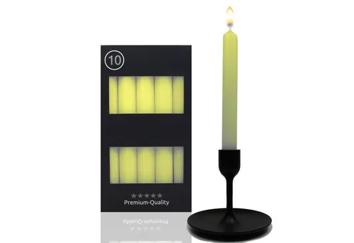 Candelo Tafelkerze 10er Set Tafelkerzen Stabkerzen Grün 18,5cm Kerze 7,5 Std Brenndauer, 10er Set Tafelkerzen - 18,5cm Kerze 7,5 Std Brenndauer - ohne Duft