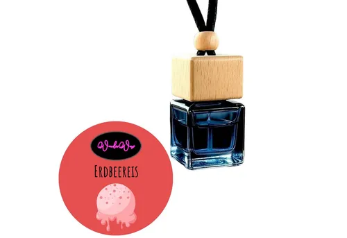 WonderWax Raumduft WonderWax® Auto Duft Quadrat Schwarz braun 8 ml, (Erdbeereis), Duftrichtung: Erdbeereis