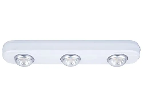 Livarno LED Unterbauleuchte 3 Spots schwenkbar inkl. Batterien Klebepad Weiß