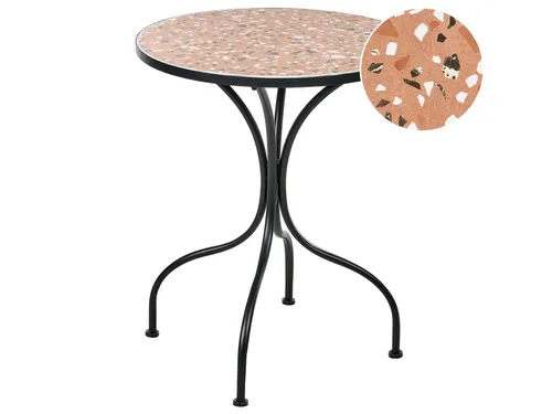 BELIANI Outdoor Bistrotisch Schwarz Eisen Metall Rund ø 60 cm