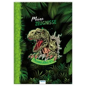 Trötsch Zeugnismappe 80824N, Dino, A4, Sichtbuch, mit Tyrannosaurus Rex, mit 10 Hüllen
