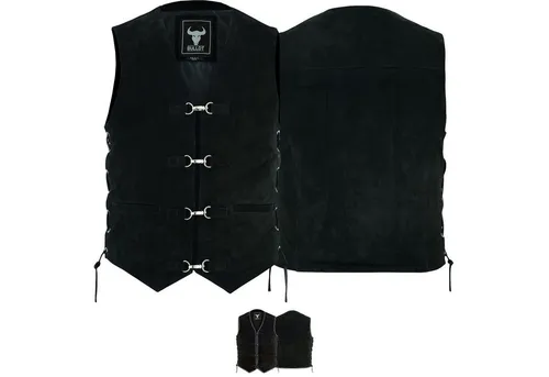 BULLDT Motorradweste GW697 Black Motorrad weste Suedeleder Bikerweste Motorradweste Wildleder