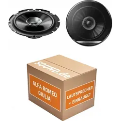 Lautsprecher Boxen Einbaupaket hinten Pioneer TS-G1710F passend für Alfa Romeo Giulia | 2x Tief-Mitteltöner mit integriertem Hochtöner 280W MAX