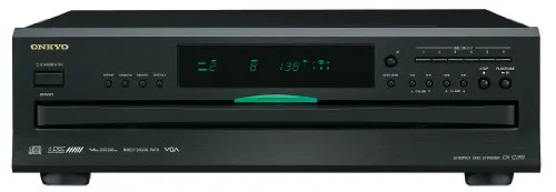 Onkyo DX-C390(S) 6-facher CD-Karussellwechsler, für die Wiedergabe von MP3 CDs und Audio CDs, High-End CD-Player mit innovativen Technologien, gebürstete Aluminium-Gehäusefront, schwarz