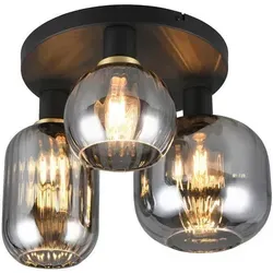 Trio Leuchten Deckenleuchte Diva, Schwarz & Chrom - Elegante Deckenleuchte aus Glas und Metall, 28.5 cm groß, ideal für stilvolle Innenbeleuchtung in jedem Raum.