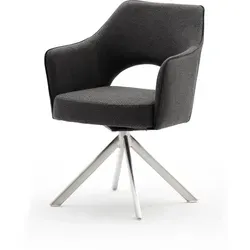 MCA Tonala Polsterstuhl drehbar mit Armlehne in silber von MCA Furniture