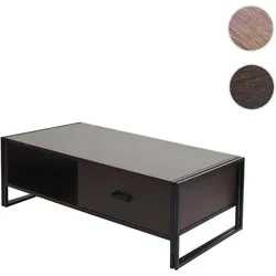 Couchtisch HWC-A27, Beistelltisch mit 3D-Struktur - Stylischer Couchtisch im Industrie-Design mit innovativer 3D-Oberfläche, bietet Stauraum durch 2 Schubladen und offenen Ablagebereich - ideal für Ihr Wohnzimmer.