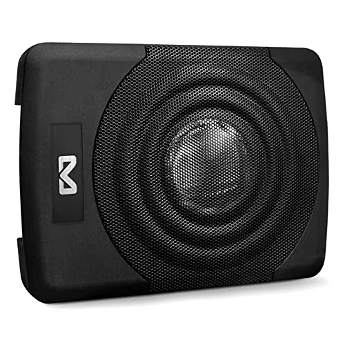 Ampire Active10-SL 25cm Aktiver Auto Flach Untersitz Subwoofer - Car-HiFi-Lautsprecher mit 250W Leistung, ideal für starken Bass und platzsparende Installation unter dem Sitz.
