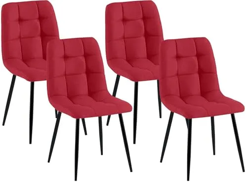 CLP 4er Set Esszimmerstühle Antibes in rot von CLP