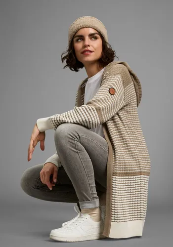 Kapuzenstrickjacke KANGAROOS für Damen, Gr. 32/34, beige in beige von KangaROOS