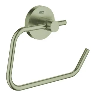 GROHE Essentials WCPapierhalter - Toilettenpapierhalter in gebürstetem Nickel, geeignet zum Bohren oder Kleben, langlebig und von hoher Qualität, ideal für moderne Badezimmer.