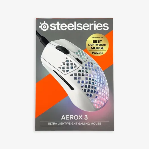 SteelSeries Aerox 3 2022 Edition - Weiß - Gaming-Maus mit nur 59 g Gewicht für blitzschnelles Gameplay, ausgestattet mit AquaBarrier für Wasser- und Staubschutz sowie einem präzisen TrueMove Core Sensor für höchste Genauigkeit.