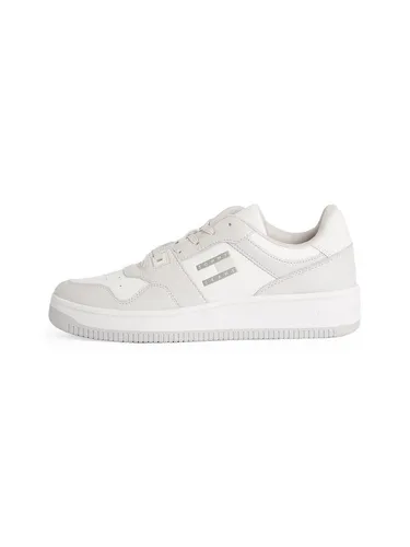 Tommy Jeans Herren Cupsole Sneaker Retro Basket Tumble Low Top, Grau (Stratus Grey), 41 - Herren-Sneaker, nachhaltig produziert und kombiniert klassischen Stil mit modernem Komfort.