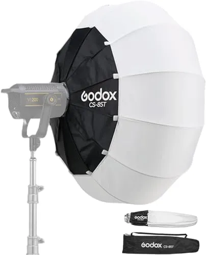 Godox CS-85T 85 cm/33,4 Zoll Parabolic Softbox, professionelle Faltbare Softbox mit Standard-Bowen-Halterung für Fotografie, Studio, Fotografie, Porträt, Live-Stream,Speedlite, Studio Flash