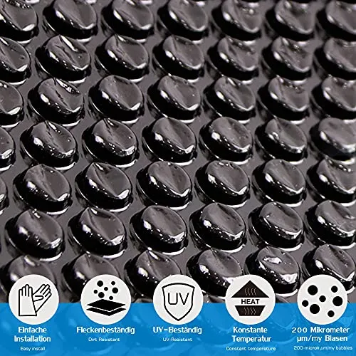 Melko Pool Solarabdeckplane 800x500 cm - Poolabdeckung mit 200 µm Dicke, die Wärmeverluste reduziert und Heizkosten um bis zu 70 % spart, ideal für effiziente Wassererwärmung.