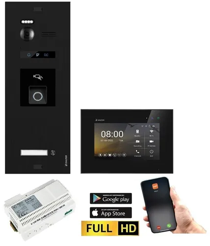 BALTER EVO HD RFID/FINGERPRINT Video Türsprechanlage 1-FAM 1x WiFi Monitor Black