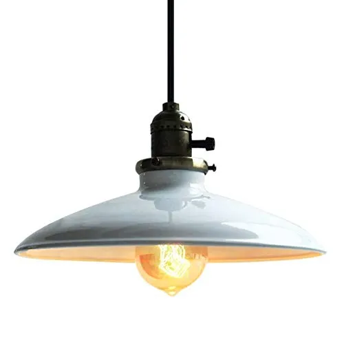 Lightess Pendelleuchte Weiss Deckenleuchte Hängend Hängelampe E27 Retro Vintage Hängeleuchte für Schlafzimmer Wohnzimmer Esstisch Küchenlampe Suspension