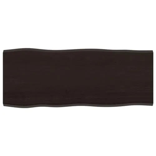 vidaXL Massivholz Tischplatte mit Baumkante, 100x40x2cm - Esszimmertisch aus handgefertigtem Eichenholz, behandelt für sofortigen Einsatz. Verleihe deinem Tisch ein einzigartiges Design mit natürlicher Baumkante und individueller Maserung.