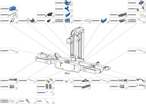 XLC Rahmengripper komplett Almada WorkE - Blau - Sonstiges Fahrradzubehör, hochwertige Rahmenklemme für Almada Work-E mit nur 390 Gramm, ideal für Reparaturen und Wartungen.