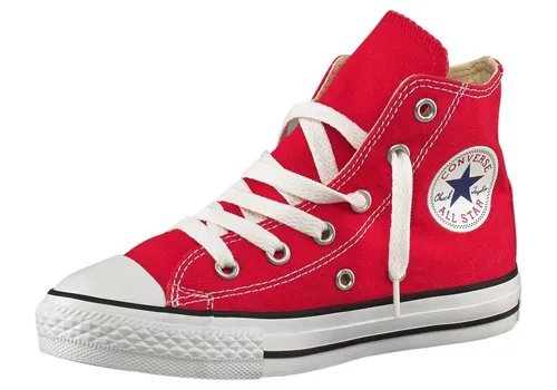Converse Kinder Chuck Taylor Hi Sneaker für Kinder, rot - Sneaker high, knöchelhoch und im angesagten Retro-Stil, ideal für kleine Abenteurer, die Komfort und Stil lieben.