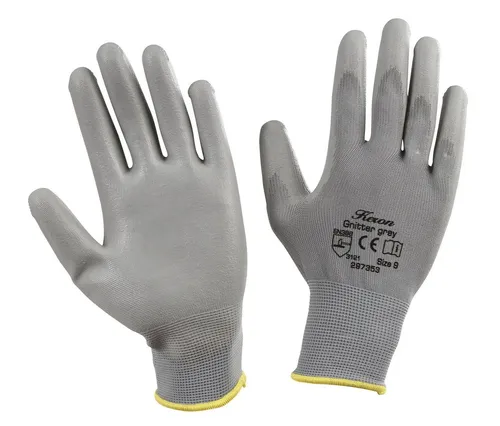 Kerbl Arbeitshandschuhe PU-Handschuh Gnitter grey Feinstrickhandschuh, Größe 7 (1-St)
