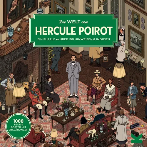 Laurence King Die Welt von Hercule Poirot Puzzle - Klassisches 1000 Teile-Puzzle mit berühmten Charakteren und Orten aus Hercule Poirots Geschichten, inklusive A2-Poster mit Fakten für echte Fans.