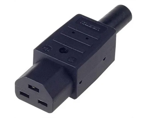 Bachmann Kaltgerätekupplung IEC320 C21 16A/250VAC 155° Stromadapter, Schraubanschluß, 918.171