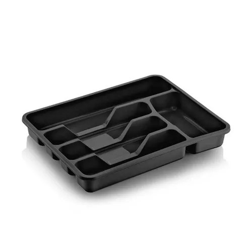 Michelino Besteckkasten in Schwarz - Schubladeneinsatz 38,5 × 31 × 7 cm