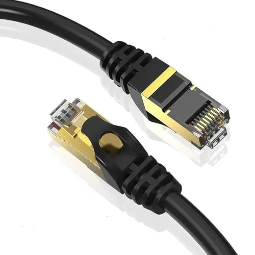 Reagle Cat 8 Ethernet Kabel - Ultra High-Speed 40Gbps, 2000MHz, RJ-45 Stecker, Abschirmung gegen Störungen, vergoldete Stecker, robust und langlebig, ideal für Rechenzentren und Gaming (1,5)